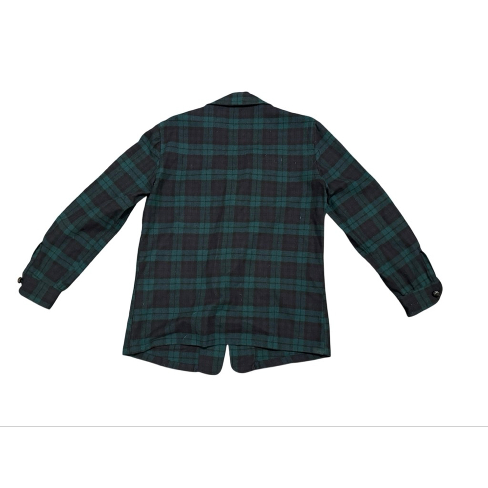 Vintage 50s Pendleton Men’s Green/Navy Plaid Sports Blazer Shacket Sz Medium​ - Picture 3 of 7
